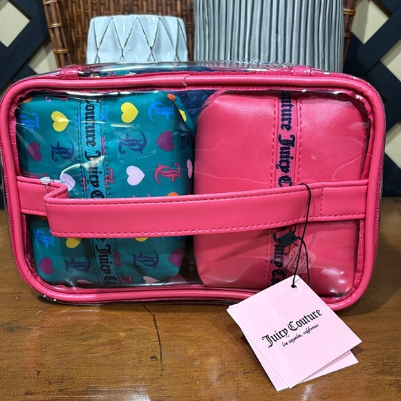 NWT Juicy Couture Women's Four Cosmetic Skincare Toiletry Jewelry Nested Bag - Picture 4 of 9